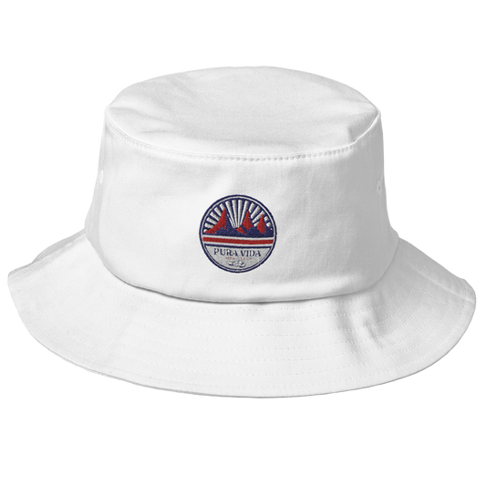 Embroidered  White I Pura Vida Roasting Co. Bucket Hat