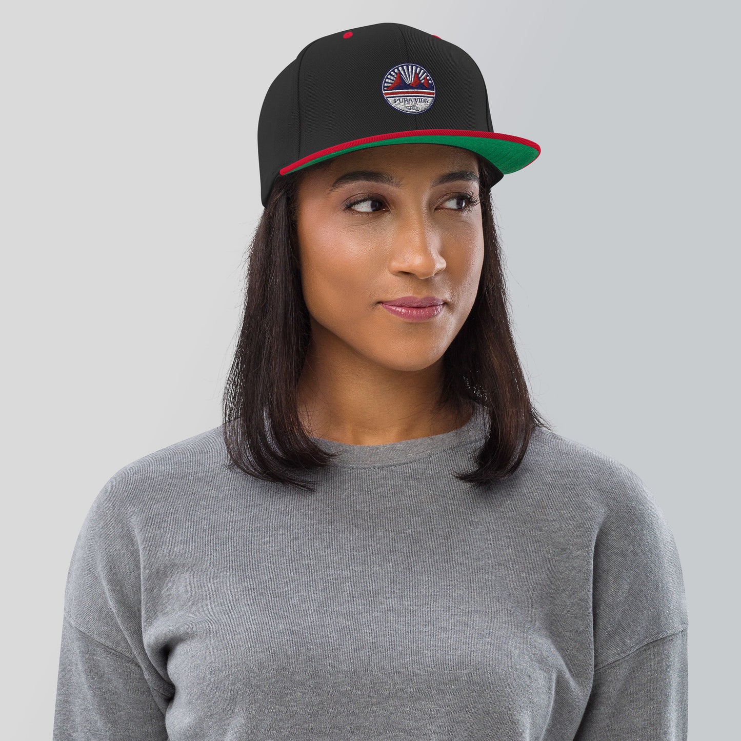 Embroidered Pura Vida Roasting Co. Snapback Hat