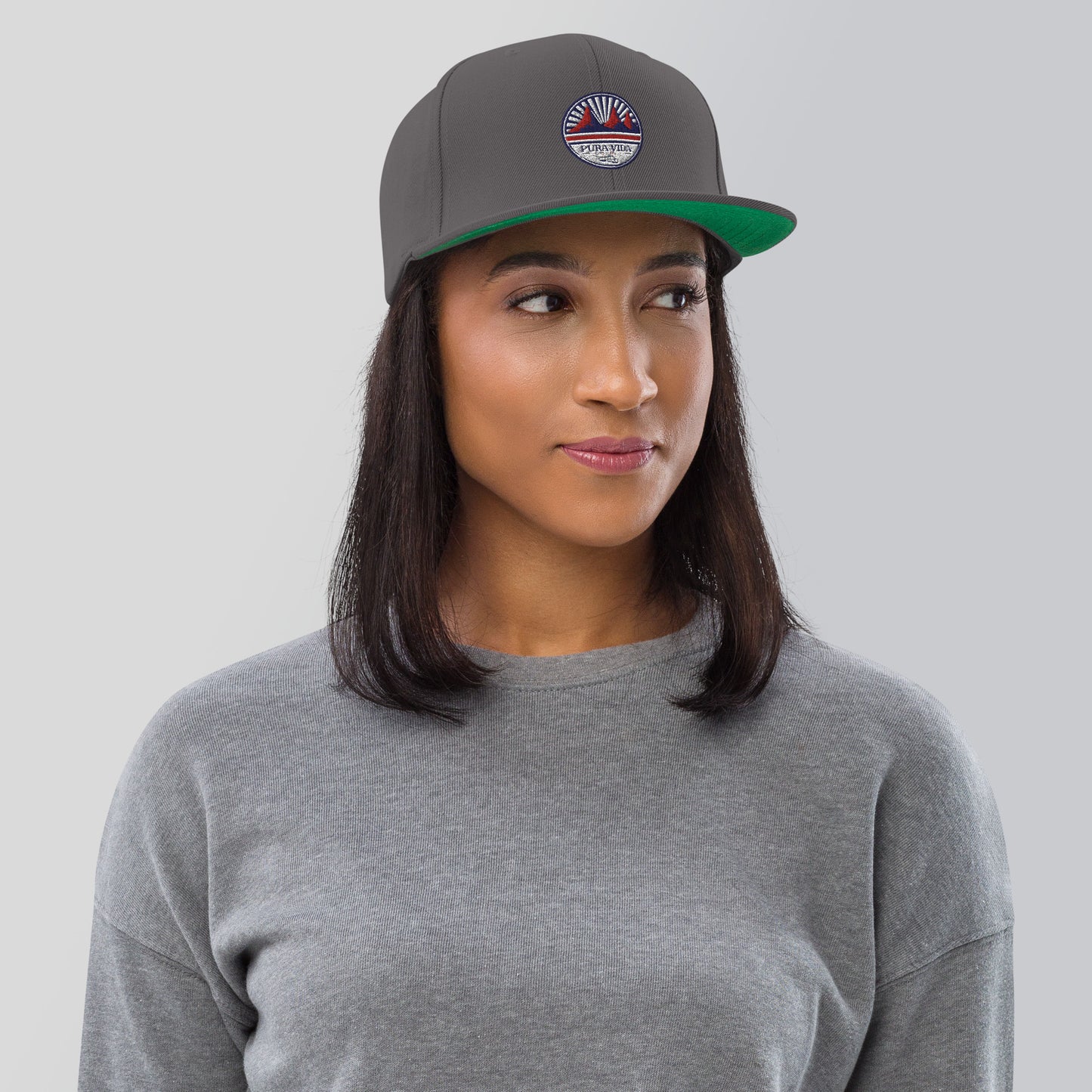 Embroidered Pura Vida Roasting Co. Snapback Hat