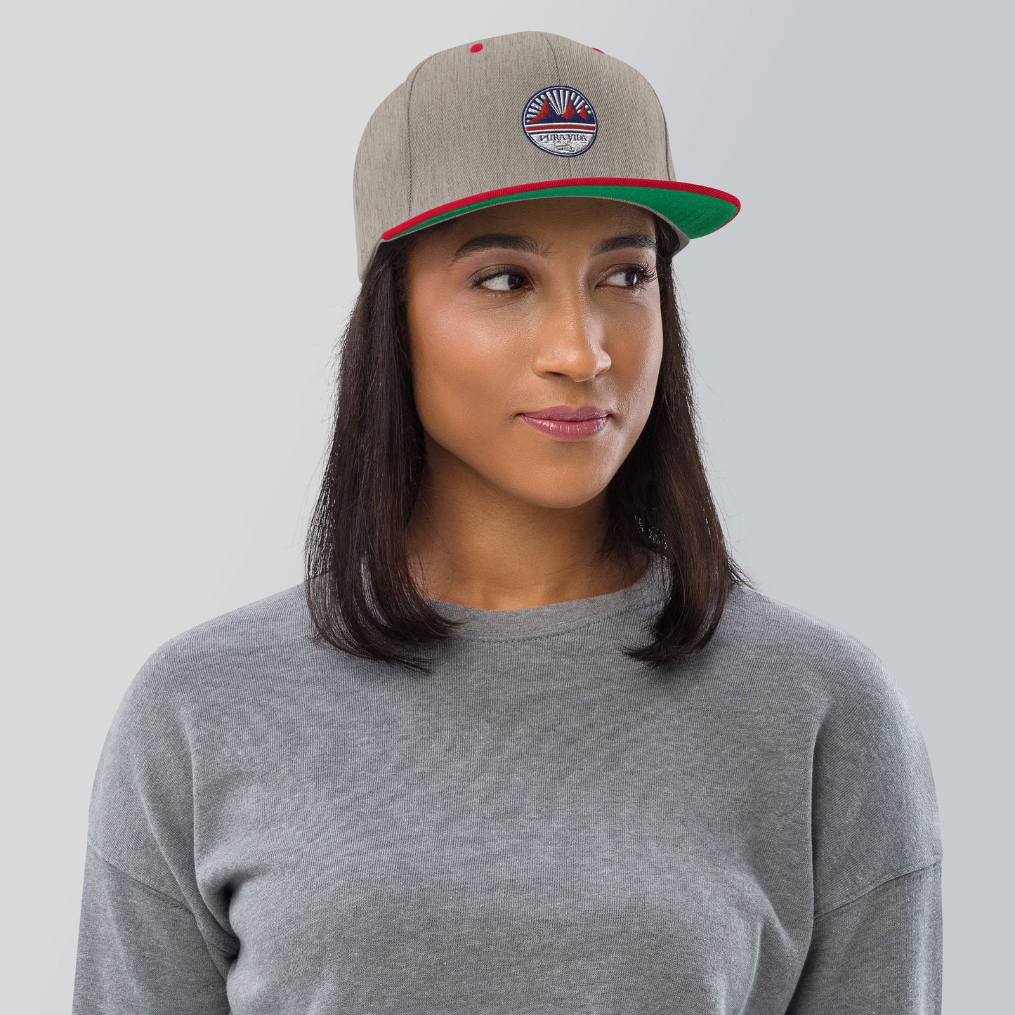 Embroidered Pura Vida Roasting Co. Snapback Hat